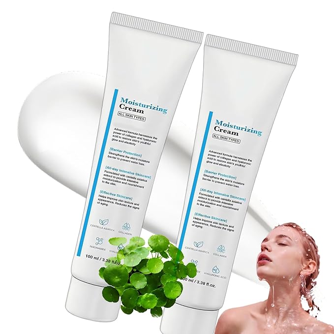 Youthful Moisturizing Face Cream with Collagen, Centella Asiatica, Hyaluronic Acid | Daily Face Moisturizer for All Skin Types | All-Day Hydration for Youthful Skin 100 ml/3.38 fl.oz. (2pcs)