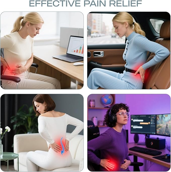 Skechers Lumbar Pillow Premium Memory Foam, Double-Layer-Office Chair Cushion for Tailbone Pain Relief,Butt Pillow for Office Chair,Car seat Cushion,Long Sitting Office Workers,and Car Drivers,Green