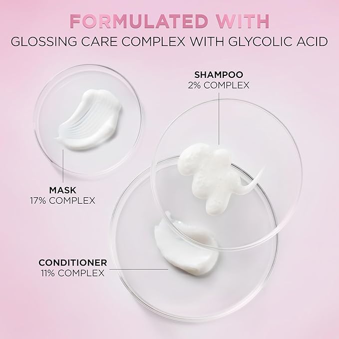 L'Oreal Paris Glossing Sulfate Free Conditioner with Glycolic Acid, Hair Care for Lasting Shine and Smoothness for Dull, Dry Hair, EverPure, 6.8 Fl Oz