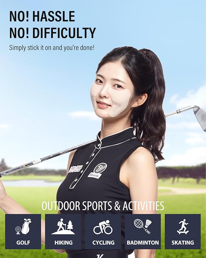 SHIONLE 4 Pack Sun Protection Under Eye & Cheek Patch for Golf & Outdoor Sports Activities Sunblock Shield Suncreen Tape Facial Sticker UV Block Sheet with Moisturizer All Skin Type (Type-B)
