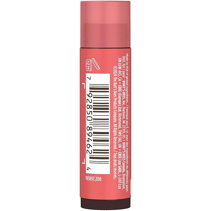 Burt's Bees Lip Tint Balm Valentines Day Gifts with Long Lasting 2 in 1 Duo Tinted Balm Formula, Color Infused with Deeply Hydrating Shea Butter for a Natural Looking Buildable Finish, Soft Hibiscus (2-Pack)