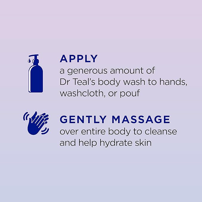 Dr Teal's Body Wash with Pure Epsom Salt, Relax & Relief with Eucalyptus & Spearmint & Body Wash with Pure Epsom Salt, Sleep Blend with Melatonin