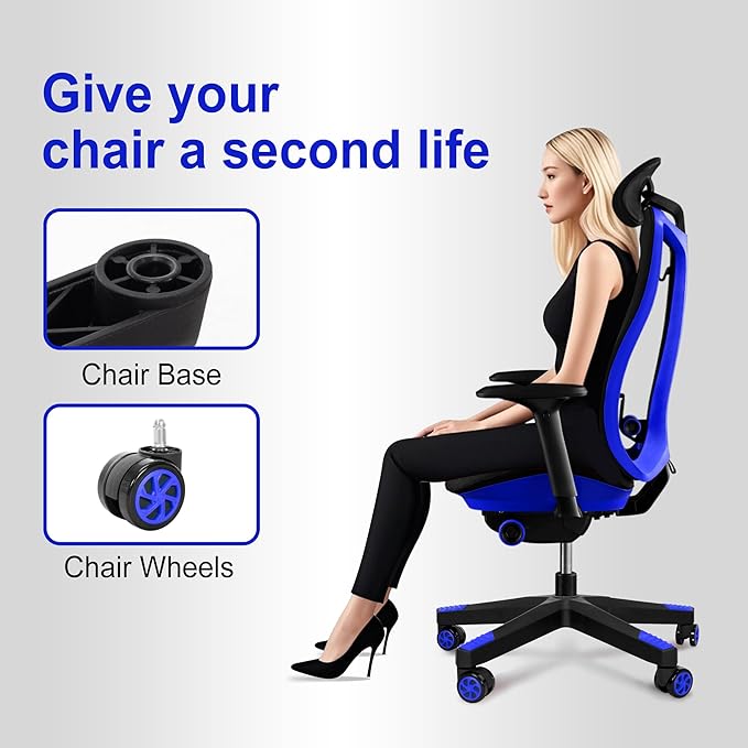Frassie 28 Inch Heavy Duty Nylon Gaming Office Chair Base Replacement Part with 5 Casters