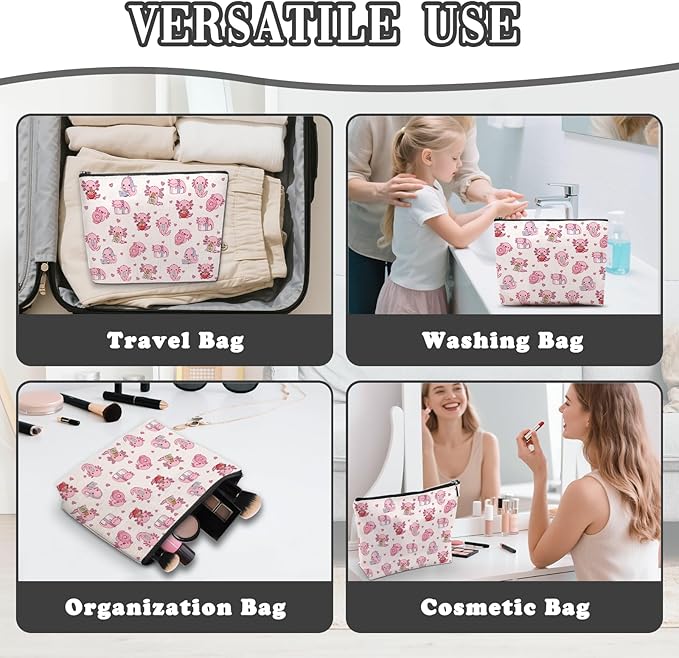 Axolotl Makeup Bag, Axolotl Gifts For Women, Axolotls Makeup Pouch, Axolotls Travel Toiletry Bag With Zipper, Birthday Anniversary Christmas Gifts For Mom Sister, Travel Toiletry Bag