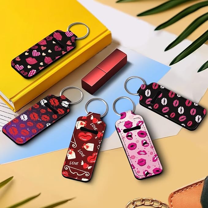 Pensura Chapstick Holder Keychain Fashion 5 Pcs Car Keychain Holder Portable Chapstick Holder Keep from Scratched and Dust