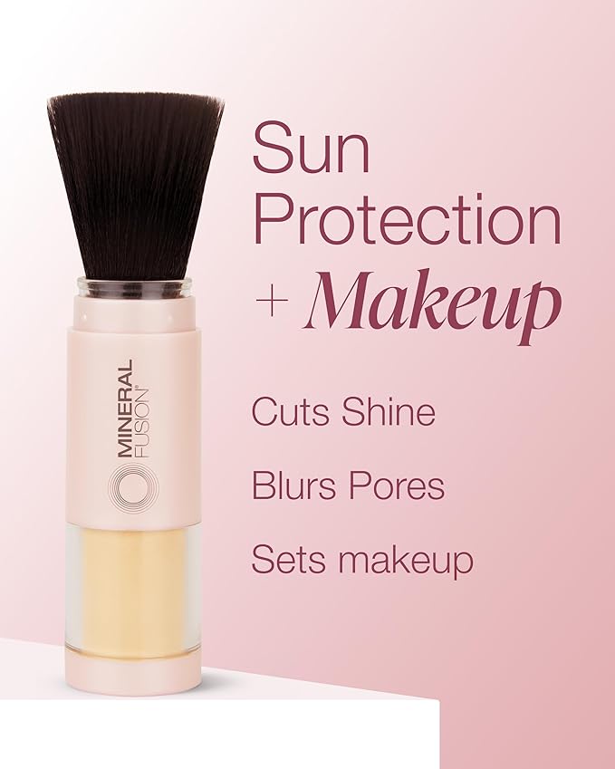Mineral Fusion Brush-On Powder Sunscreen for Face SPF 30 | Transluscent Natural Daily Sun Care with UVA UVB Protection | Hypoallergenic, Non-Toxic | TSA & Travel Friendly,(Pack of 2)