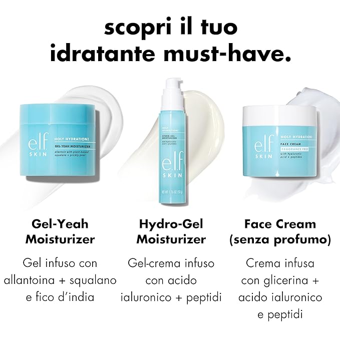 e.l.f. SKIN Holy Hydration! Gel-Yeah Moisturizer,Lightweight Moisturizer For Plump,Hydrated Skin,Infused With Squalane,Vegan & Cruelty-free,(Pack of 2)