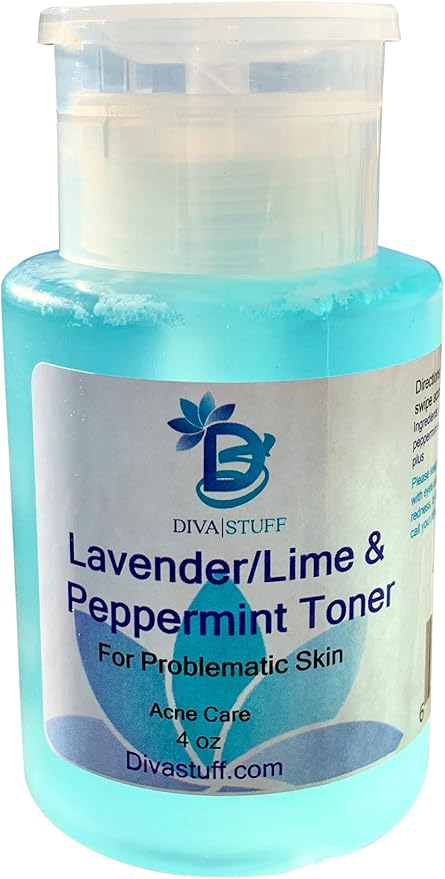 Lavender/Lime & Peppermint Toner- for Problematic Skin by Diva Stuff, 4oz