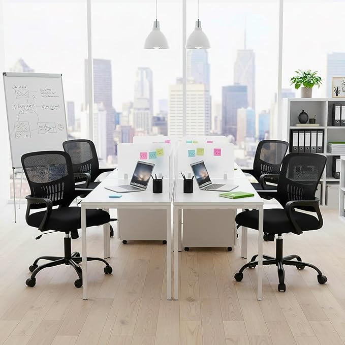 NEWBULIG Home Office Chair Desk Computer Chair Adjustable Ergonomic Lumbar Support Executive Chair with High Density Mesh 360 Degree Swivel Rolling Chair for Men Women Adults Black