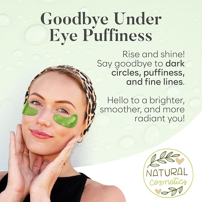 Green Tea Under Eye Patches (30 Pairs) - For Dark Circles & Puffiness - Hydrating Green Tea Eye Mask