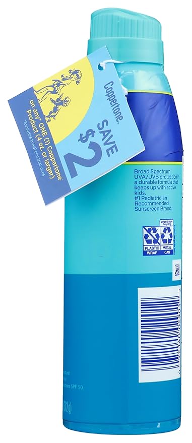 Coppertone Spf#50 Kids Sport Spray 5.5 Ounce Twin Pack