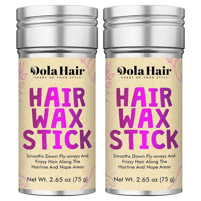 Dolahair Hair Wax Stick for Flyaways, Smoothing, and Slick Back - Hair Pomade for Women and Kids (2 Pack)