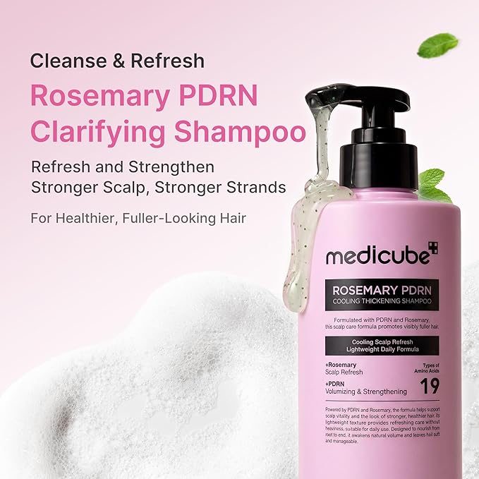 medicube Rosemary PDRN Purifying & Cooling Shampoo and Scalp Serum Duo | Purifying Shampoo & Cooling Scalp Serum | Skincare-Inspired Formula for Fuller, Stronger-Looking Hair | Korean Hair Care