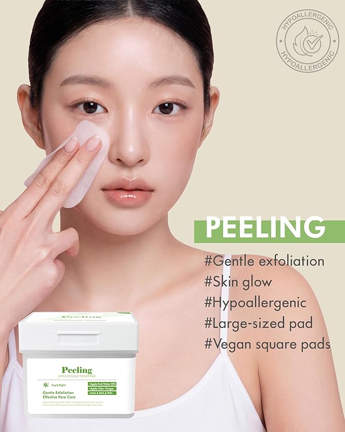 DERMAL Apple Peeling Toner Pad, 80 Pads + Hyaluronic Hydrogel Melting Jelly Gel Mask 4 ea Bundle