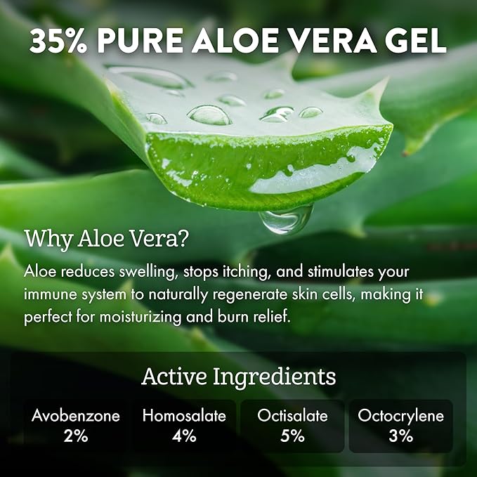 Aloe Up Sport Sunscreen Body Lotion SPF 15 - Broad Spectrum Sunblock With Hydrating Aloe Vera Gel - Non-Greasy,skin sun protection No White Cast - Reef Friendly sunscreen- Fragrance-Free - 6 Oz