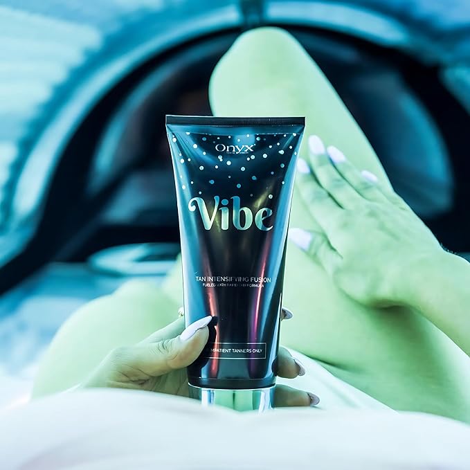 Onyx Vibe Advanced Tanning Bed Accelerator | Indoor Tanning Bed Intensifier | Outdoor Sun Tan Maximizer | Naturally Radiant Sun-Kissed Tan with Bronzer-Free | Flawless Finish