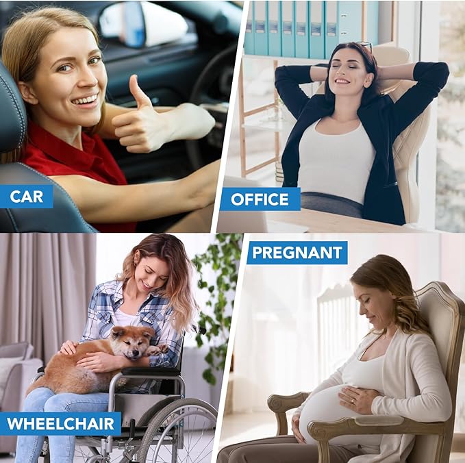 Lumbar Support Pillow for Car, Memory Foam Lumbar Pillow for Lower Back Pain Relief - Back Cushion for Driving, Chair Support for Car-Office Chair, Wheelchair - Dark Grey