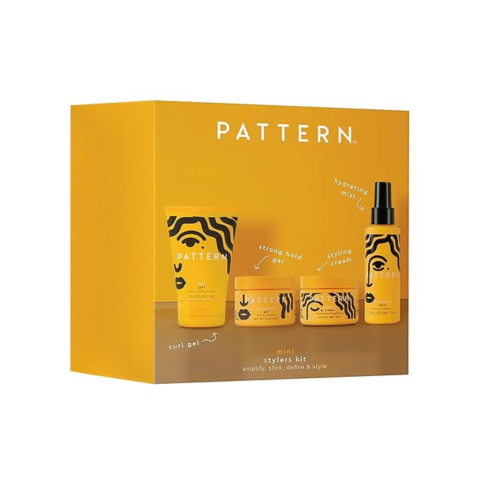 PATTERN Beauty Mini Stylers Kit 3 fl oz. - for Curly, Coily & Tight Textured Hair - Includes Hydrating Mist, Curl Gel, Styling Cream & Strong Hold Gel