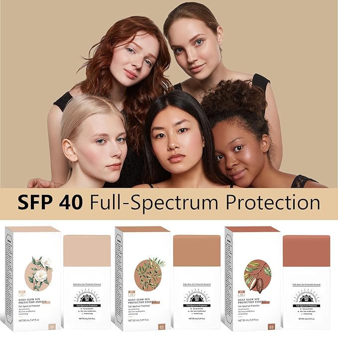 Daily Tinted Fluid Sunscreen, Tinted Moisturizer with SPF 40 Skincare, Ultra-Light Fluid Broad Spectrum Protection for Face, Blends Seamlessly for Healthy Glow, Fast-Absorbing, Oil-Free (Medium)