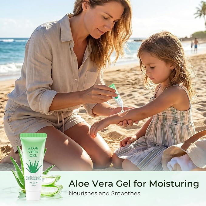 Travel Size Aloe Vera Gel Bulk Mini Natural Organic Aloe Vera Lotion, Individually Wrapped Moisturizer Soothing After Sun Aloe Cream for Face Body Skin Care Outdoor Vacation 1 Fl Oz (Pack of 200)