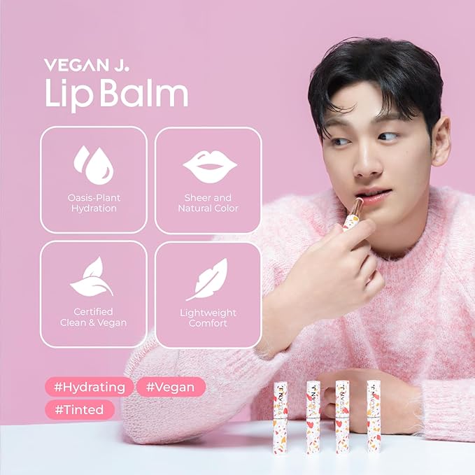 Lip Balm – Long-Lasting Hydration with Natural Color – Korean Beauty, Oasis Plant Complex, Silicone-Free, Vegan & Cruelty-Free Lip Care (005 Ruby Red)