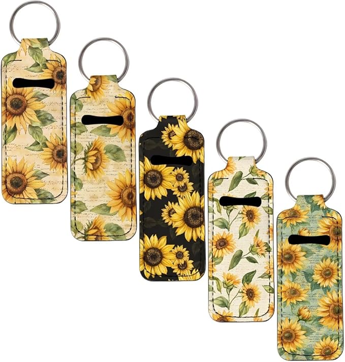 Pensura Chapstick Holder Keychain Fashion 5 Pcs Car Keychain Holder Portable Chapstick Holder Keep from Scratched and Dust