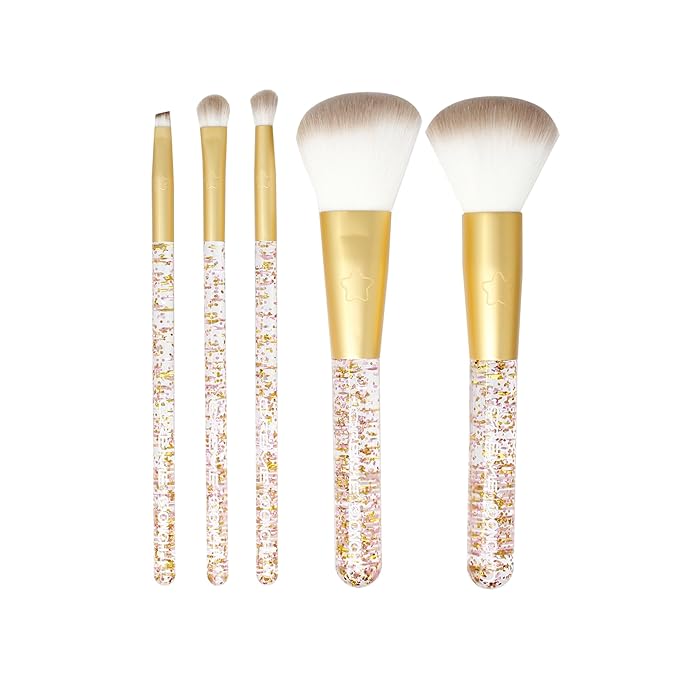 The Crème Shop x ONCH Vision Makeup Brush Set - 5 Piece Set - Eyeshadow, Powder, Blush and Bronzer Brush - Soft, Premium Synthetic Bristles - Multifunctional