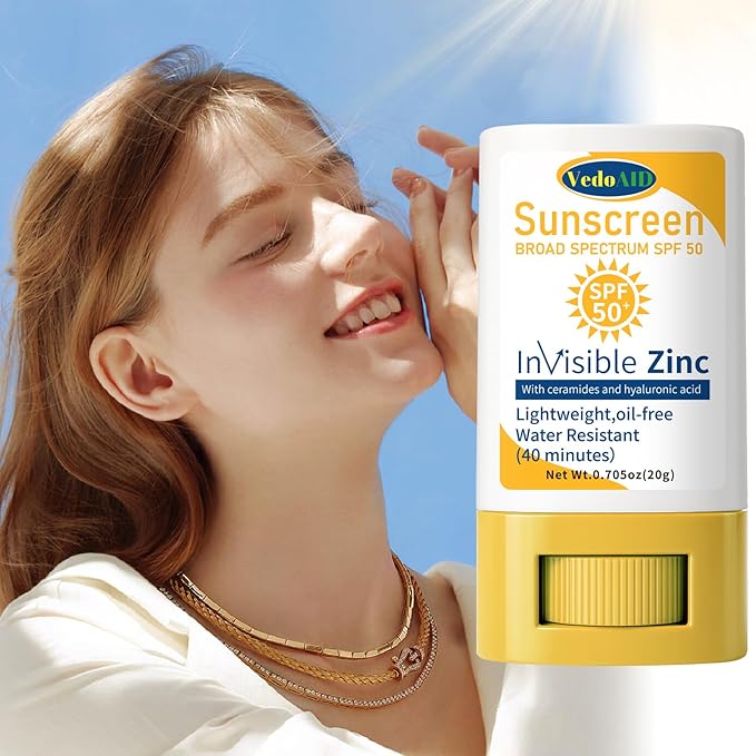 Invisible Zinc Sunscreen Stick, SPF 50 Broad Spectrum, Water Resistant, Hydrating with Vitamin E, Zinc Oxide, 0.705 oz (1pc (Invisible Zinc))