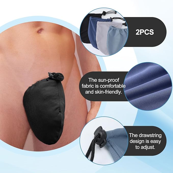 4 Pcs Men's Tanning Pouch Sun Protection, Tanning Cover for Men (Dark)