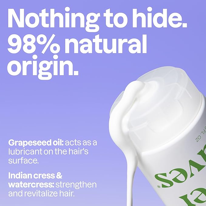 ATTITUDE Nourishing Hair Conditioner, For Dry and Damaged Hair, Naturally Derived Ingredients, Vegan Detangler, Dermatologically Tested, Grapeseed Oil and Olive Leaves, 8 Fl Oz