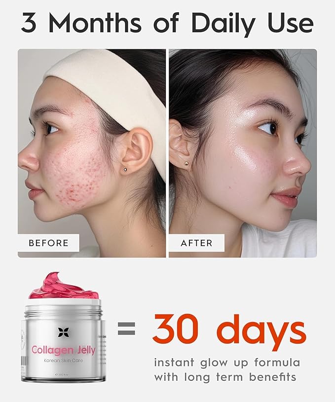 REVO Collagen Jelly – Korean Anti-Aging Plumping Formula with Hydrolyzed Collagen, Niacinamide, Hyaluronic Acid & Vitamin C – Skincare for Glass Glow Skin, Wrinkle Repair & Even Tone (1.69 Fl Oz)