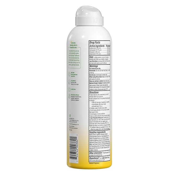 Alba Botanica Kids Sunscreen Spray for Face and Body, Tropical Fruit, Broad Spectrum SPF 50, Water Resistant, 5 fl. oz. Bottle