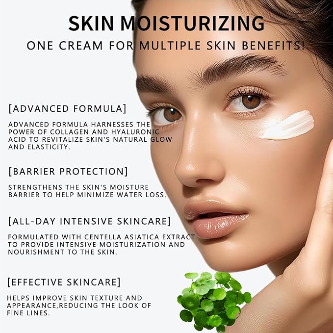 Youthful Moisturizing Face Cream with Collagen, Centella Asiatica, Hyaluronic Acid | Daily Face Moisturizer for All Skin Types | All-Day Hydration for Youthful Skin 100 ml/3.38 fl.oz. (2pcs)