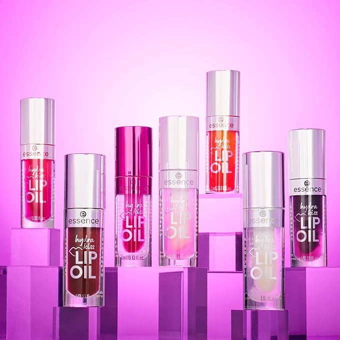 essence | Hydra Kiss Lip Oil |Intense Hydration & Glossy Finish | Infused with Hyaluronic Acid, Vitamin E & Jojoba Oil | Vegan & Cruelty Free (07 | Classy Glassy)
