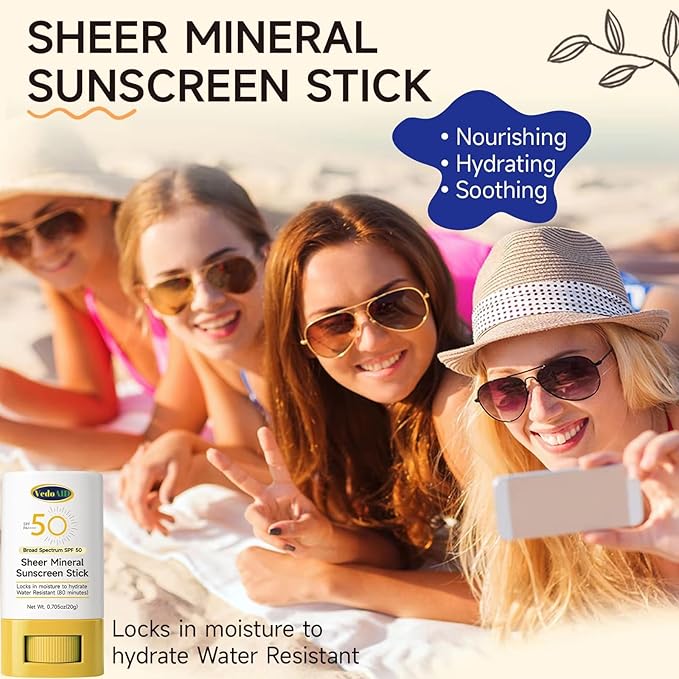 Sheer Mineral Sunscreen Stick, SPF 50 Broad Spectrum, Water Resistant, Hydrating with Vitamin E, Zinc Oxide, 0.705 oz (3pc (Sheer Mineral))