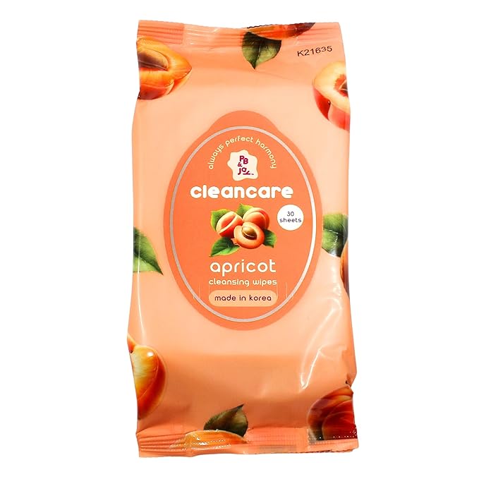 PB & JAY Cleancare Cleansing Wipes – 30 Count – Makeup Remover for Soft, Radiant Skin – Hydrating Korean Face Wipes for Sensitive Skin (Apricot)