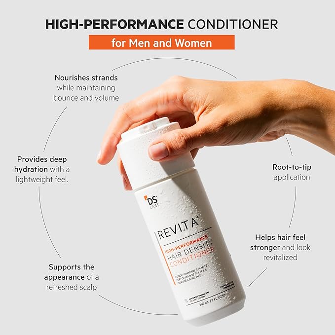 DS Labs For Men & Women Revita Conditioner - Scalp Refreshing Hydration for Fuller Looking, Weightless Hydration, Caffeine, Turmeric, Sulfate & Silicone Free, Color Safe, 100 mL