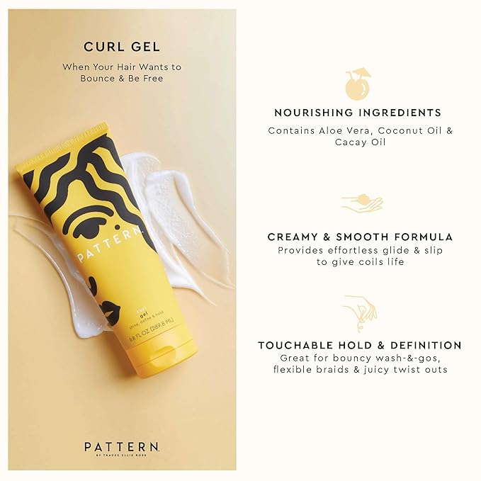 PATTERN Beauty by Tracee Ellis Ross Curl Gel w Medium Hold w Aloe and Cacay Oil for Curly Hair, 3a-4c