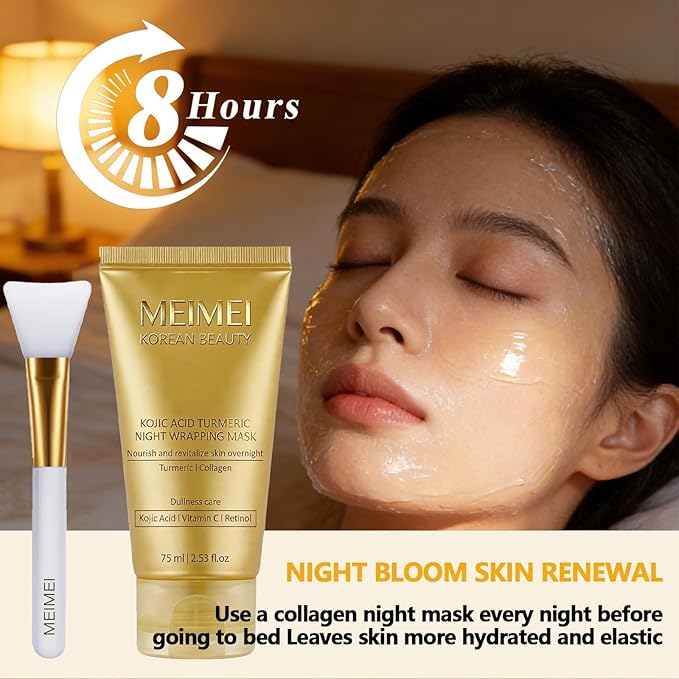 GFG Meimei Korean Beauty Turmeric Wrapping Mask With Vitamin C | Hydrating Peel-Off Face Mask For Brightening, Even Skin Tone & Deep Nourishing | Achieve Radiant And Firm Skin(1pc)