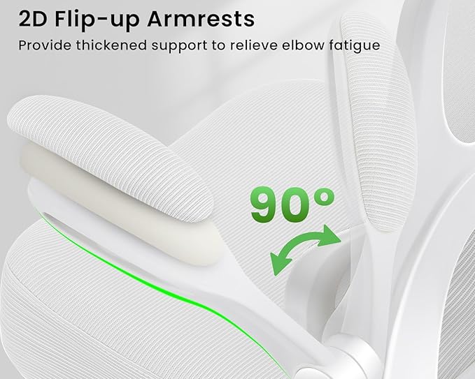 AreShark Office Chair Ergonomic Desk Chairs with Adjustable Lumbar Support, High Back Breathable Mesh Chair with Wheels& Flip-up Armrests,Rolling Swivel Comfy Task Computer Chair for Home Work Gaming