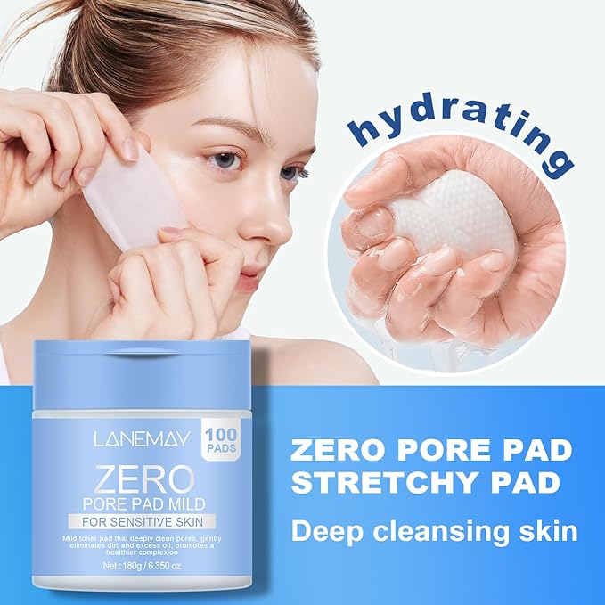 Zero Pore Cleansing Pads, Hydrating and Soothing, Pore Tightening Cleansing Pads (100 pc)