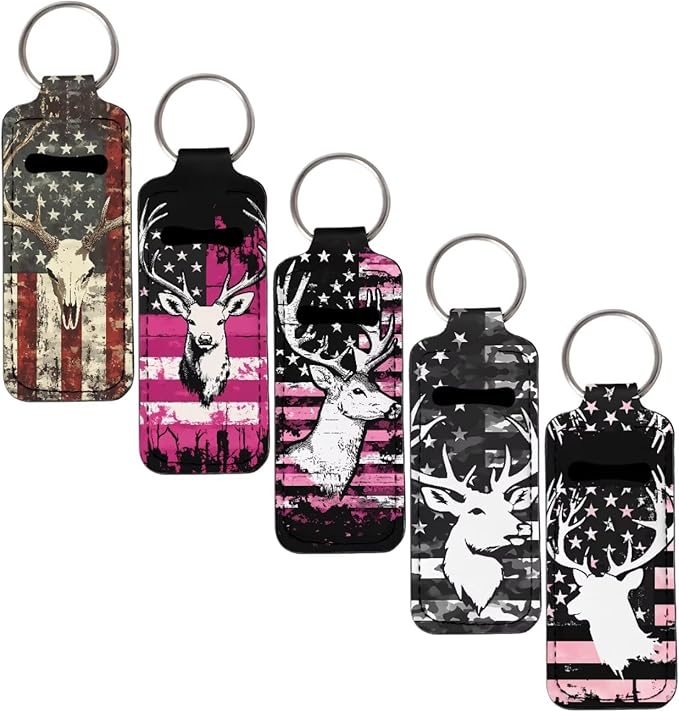 Pensura Chapstick Holder Keychain Fashion 5 Pcs Car Keychain Holder Portable Chapstick Holder Keep from Scratched and Dust
