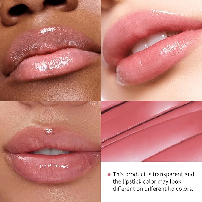 WEEMAY Honey Noir Pink Honey Lip Gloss, Deep Moisturizing Tinted Lip Balm, Nourishing Lipstick, Pink Lip Gloss, Hydrating Lipgloss for All Skin Tones
