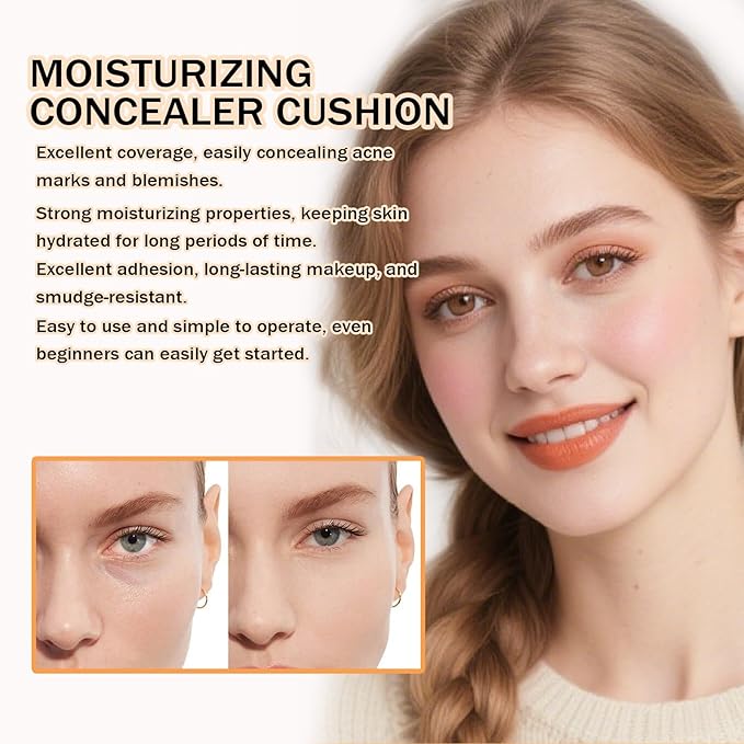 Korean BB Cushion Foundation,Lightweight & Hydrating,Medium to Full Coverage,Long-Lasting & Waterproof Powder Foundation,Mask Fit AI Filter Korean Cushion Makeup (Nature)