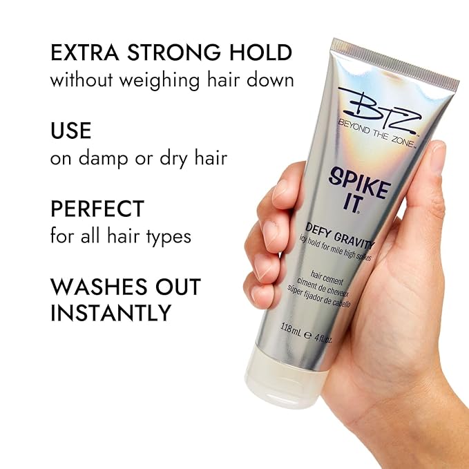 Beyond the Zone Spike It Hair Cement, StrongHold Hair Gel, Great for All Hair Types, 4 oz