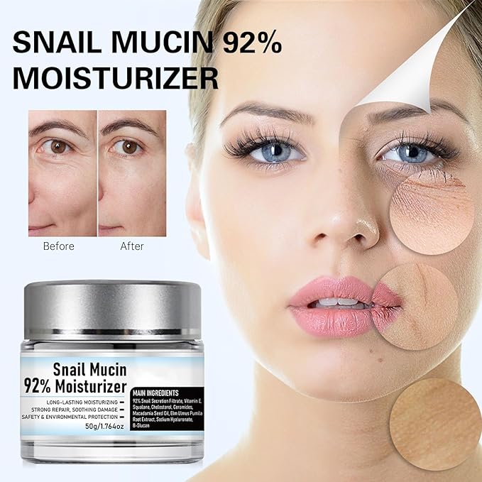 Snail Mucin 92% Moisturizer Daily Face Gel Cream, Crema de Baba de Caracol Original, Snail Secretion Filtrate Nourishing Cream, Moisturizer Face Cream Snail Mucin (2)