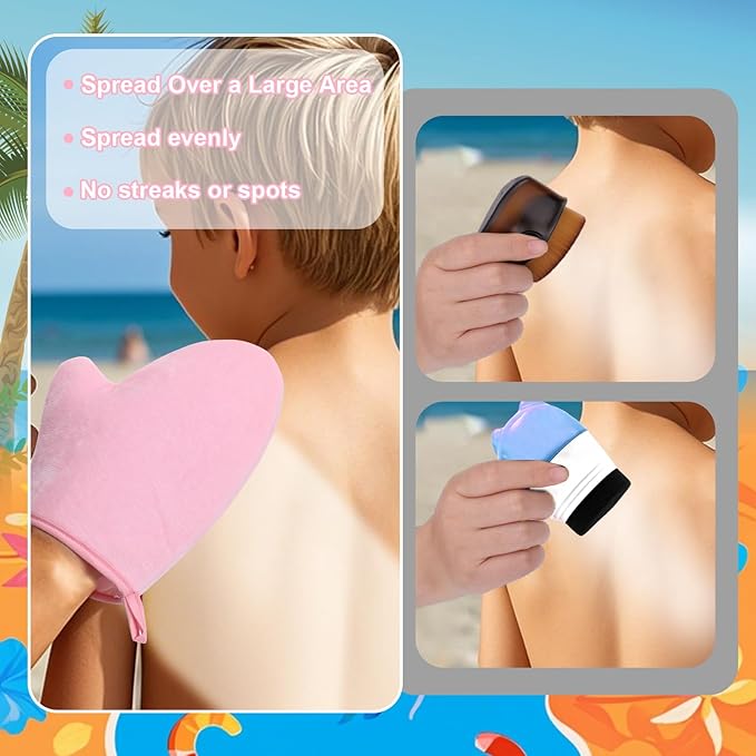 Palksky Sunscreen Applicator for Kids, 6 Pack Sunscreen Mitt Set, Reusability Sunblock Glove Applicator, Sunblock Lotion Buddy Applicator for Beach Vacation Essentials