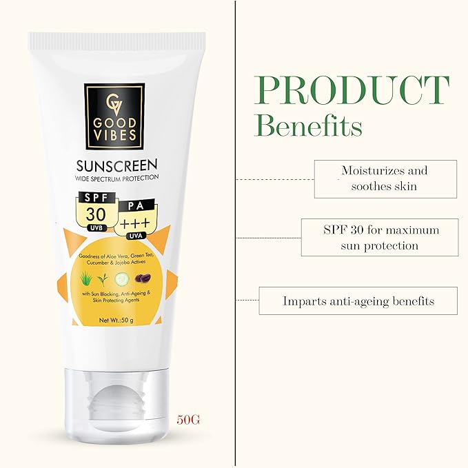 Good Vibes Wide Spectrum Sunscreen With Spf 30 (50 G)