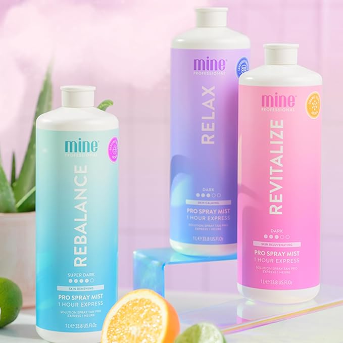 MineTan Spray Tan Solution | Revitalize - Fake Tanning Mist Best for Dark Bronzed Glow Skin Finish, Fast Drying, 1 Hour Express, Hydrating, Salon Professional Formula, Vegan, 33.8 Fl Oz