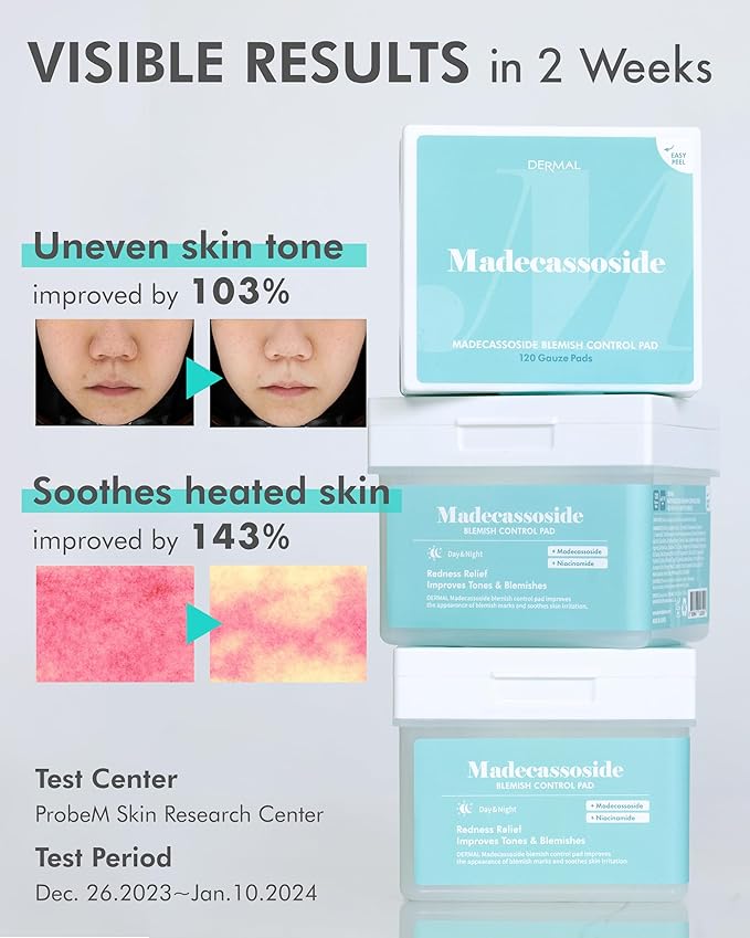 DERMAL Apple Peeling Toner Pad + Madecassoside Blemish Control Pad Bundle